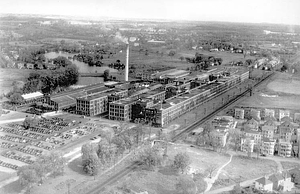 Aerial view of the United Shoe Machinery Company plant