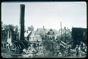 Cliftondale Square, Old Fellows Building burnt