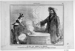 Un RÊVE QUI TOURNE À LA RÉALITÉ. Se voyant forcé d'avaler le bouillon qui lui a été préparé par Pierre-le-Grand.