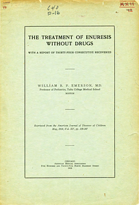 The treatment of enuresis without drugs: with a report of thirty-four consecutive recoveries