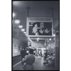 "Promotions - MBTA Stations," Boys' Clubs of Boston poster on display in Park Street Station, Boston