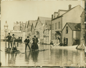 View of the flood of 1886, Belmont Street, Roxbury, Mass., 1886