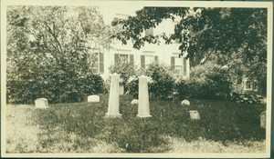 Canine cemetery on grounds with view of house, Rundlet-May House, Portsmouth, N.H., undated