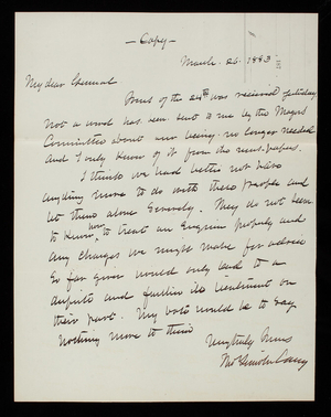 Thomas Lincoln Casey to General John Newton, March 26