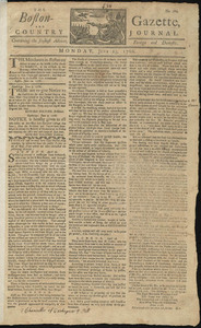 The Boston-Gazette, and Country Journal, 23 June 1766