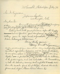 Letter from Benjamin Smith Lyman to Nakaji Kajiwara