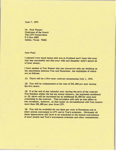 Letter from Mark H. McCormack to Paul Thayer