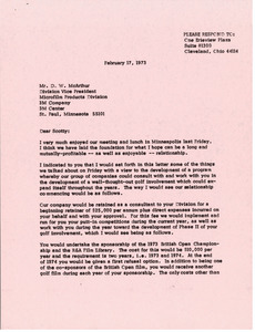Letter from Mark H. McCormack to D. W. McArthur