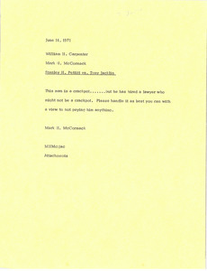 Memorandum from Mark H. McCormack to William H. Carpenter