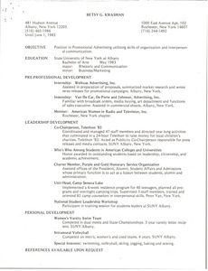 Resume of Betsy G. Kwasman