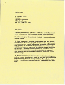 Letter from Mark H. McCormack to Frank A. Olson