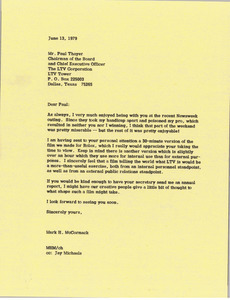 Letter from Mark H. McCormack to Paul Thayer