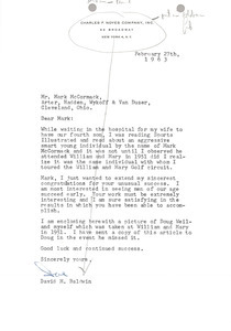 Letter from David M. Baldwin to Mark H. McCormack
