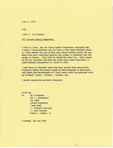 Memorandum from Mark H. McCormack to list