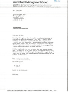 Letter from Mark H. McCormack to Edward Green