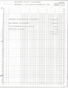 Mark H. McCormack account reimbursement