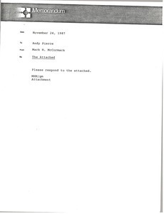 Memorandum from Mark H. McCormack to Andy Pierce