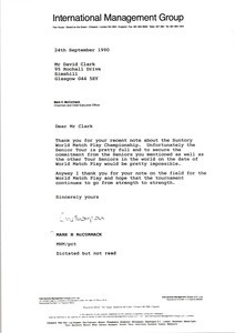Letter from Mark H. McCormack to David Clark