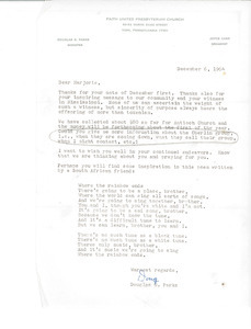 Letter from Douglas G. Parks to Marjorie Merrill