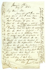 Letter from Joseph Lyman to Benjamin Smith Lyman