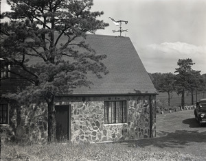 Stone-walled building, possibly at Kenneth Roberts' home