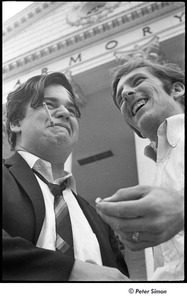 National Student Association Congress: Phillip Semas (l) laughing and smoking a cigarette with an unidentified man