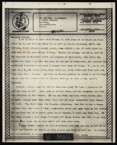 Letter from Maida Riggs to Riggs family