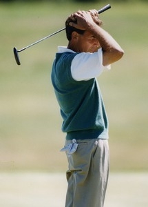 Missed putt on the 18th green at Newport Country Club tournament