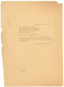 Letter from W. E. B. Du Bois to Jacob Billikopf