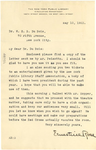 Letter from New York Public Library to W. E. B. Du Bois