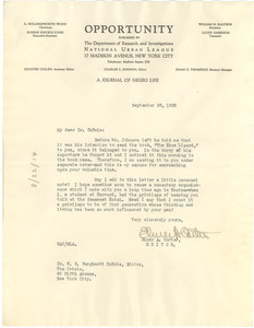 Letter from Elmer A. Carter to W. E. B. Du Bois