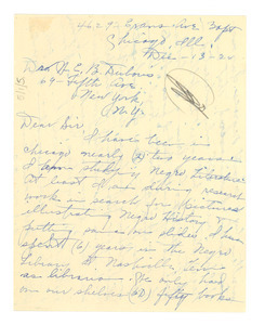 Letter from Maria M. Hadley to W. E. B. Du Bois
