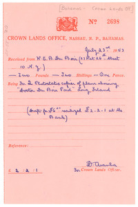 Crown Lands Office receipt