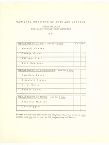 Final ballot for election of new members