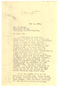 Letter from W. E. B. Du Bois to Noémi Kóbor