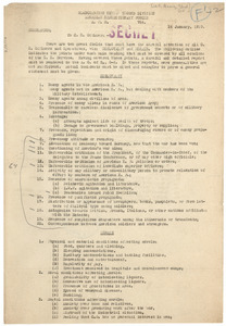 Memorandum from Ninety Second Division headquarters