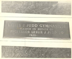 Judd Gymnasium Dedication Plaque