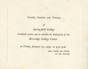 Beveridge Center Dedication Invitation