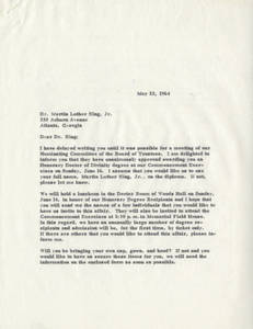 Letter from Glenn Olds to Martin Luther King, Jr. (May 22, 1964)