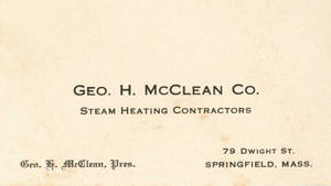 George H. McClean Company business card, ca. 1926