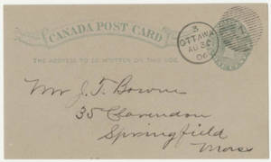 Postcard from Thomas D. Patton to Jacob T. Bowne (August 28, 1890)