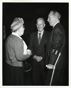 Mayor John F. Collins with an unidentified man and woman