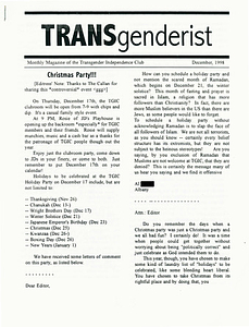 The Transgenderist (December, 1998)