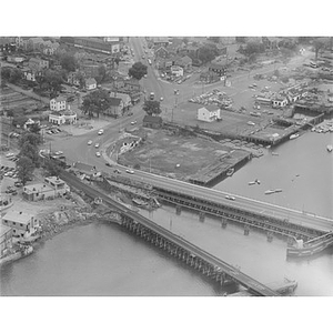 Marine Basin and foot of bridge, Beverly, MA