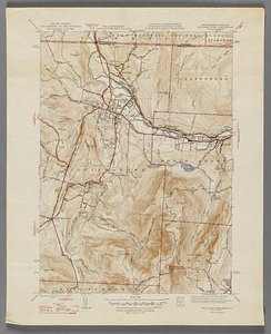 Massachusetts and Vermont topographical map
