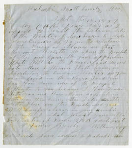 Letter by William Cox from Pulaski, Scott County, Mississippi, to Ziba Oakes