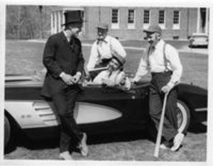 Williams College Baseball Centennial Team Members in Corvette, 1959