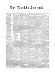Chicopee Weekly Journal, September 30, 1854