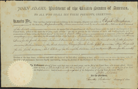 Appointment of Elijah Brigham, 1798 December 4