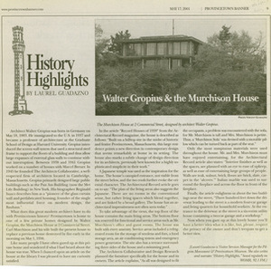 Walter Gropius & the Murchison House